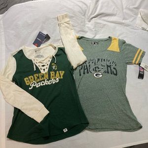 Women’s Greenbay Packers sweatshirt +t-shirt, size S/M, NWT!